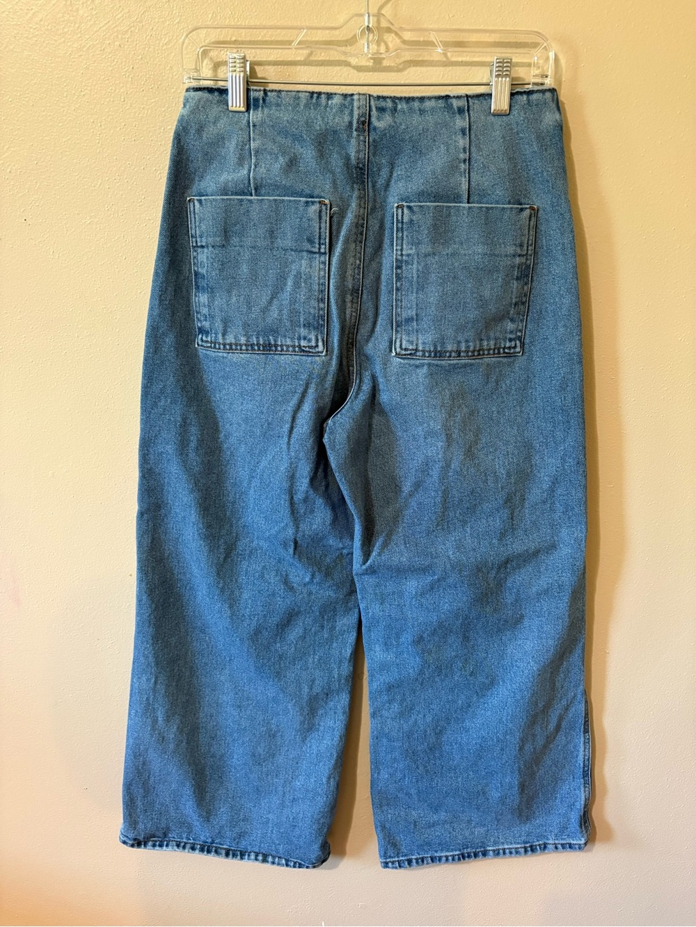 Zara High Waist Wide Leg Button Fly Crop Jeans Womens size 4 - Picture 2 of 6